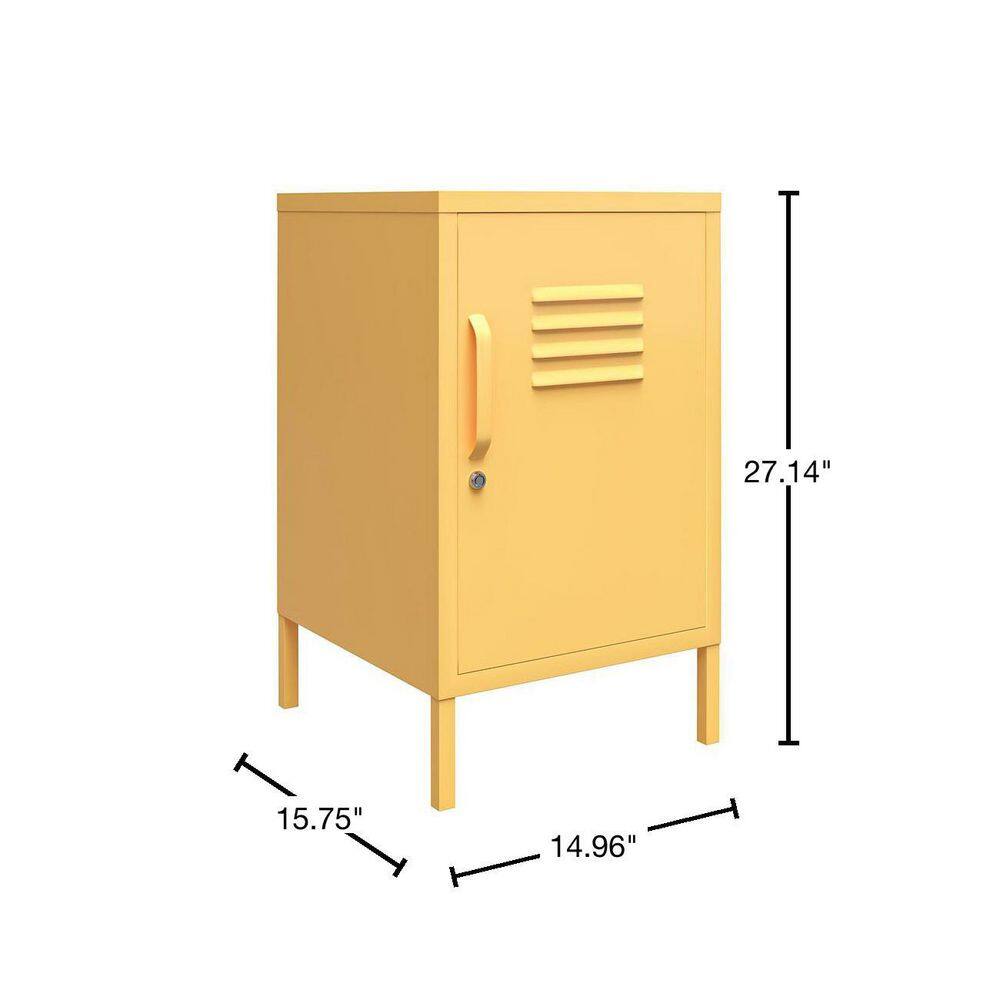 Novogratz Yellow Metal Locker End Table with Storage