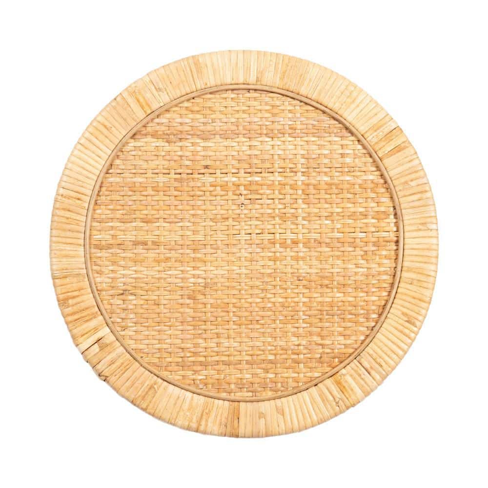 Rafina 12 in. Natural Brown Round Wicker End Table - thumbnail 6
