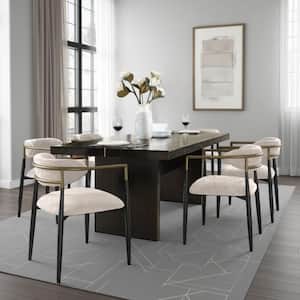 Vonn Black Wood 40 in. Trestle Dining Table Seats 6