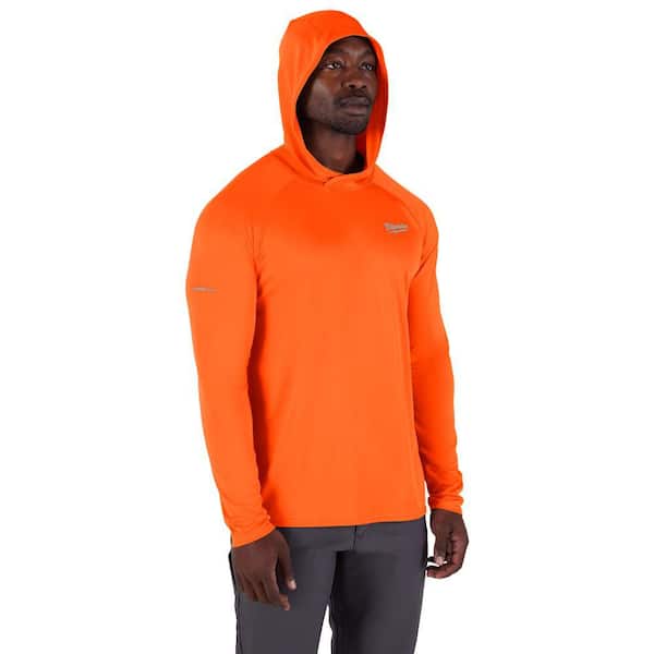 Milwaukee Men's WORKSKIN Orange Large Hooded Sun Shirt M550A-L