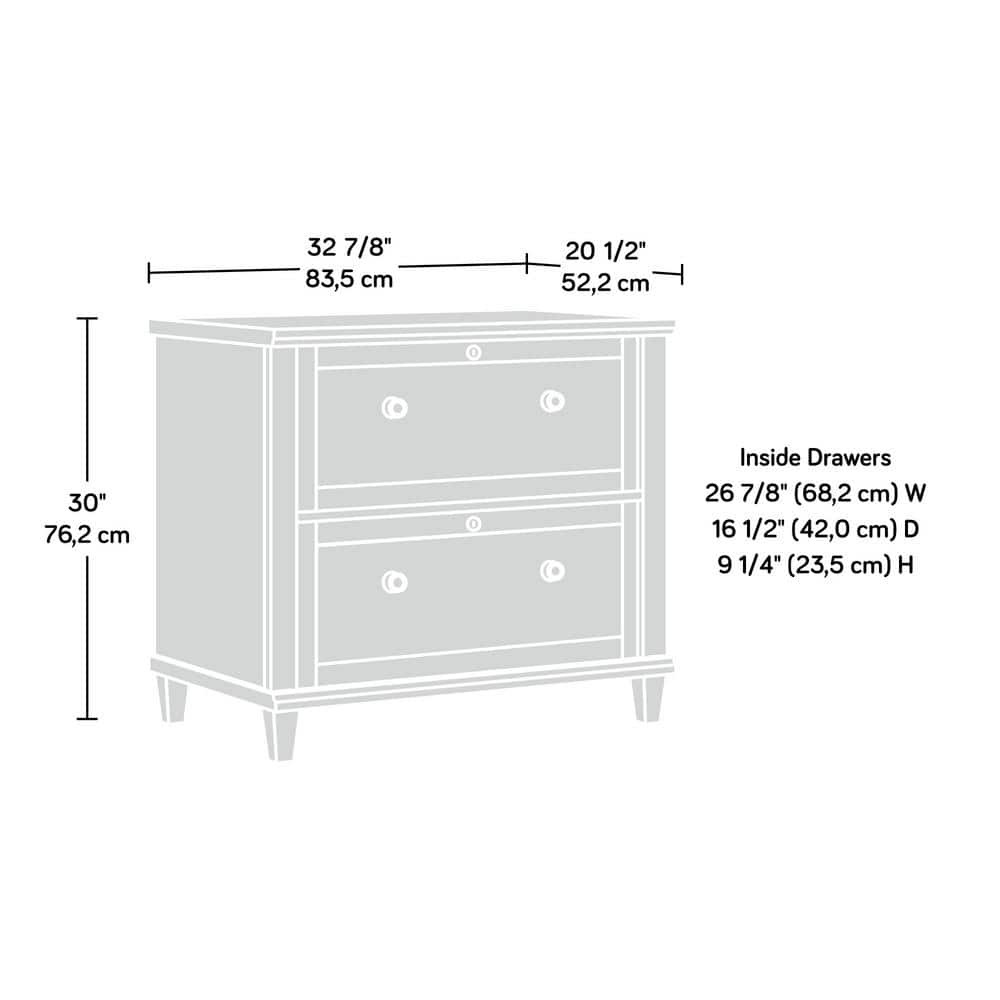 Emery Oak 2-Drawer Lockable Lateral File Cabinet