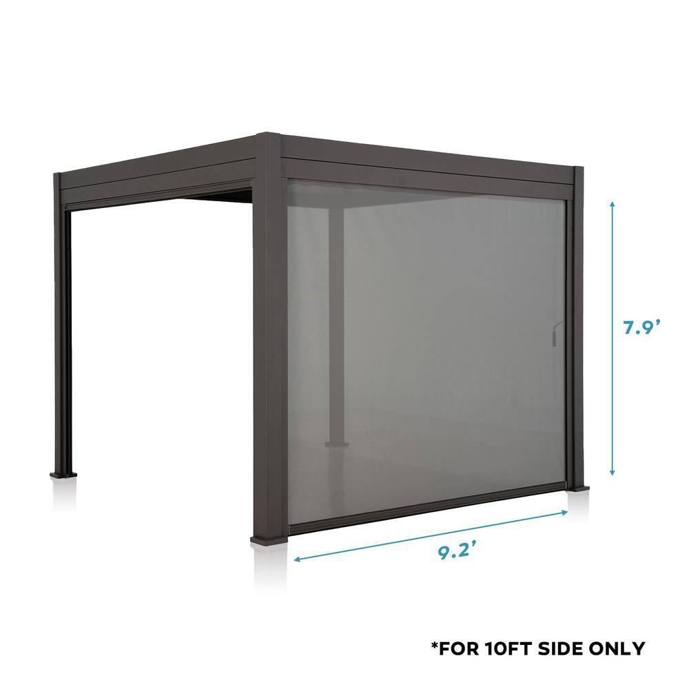 Charcoal Black Adjustable Pull-Down Privacy Screen for Pergola