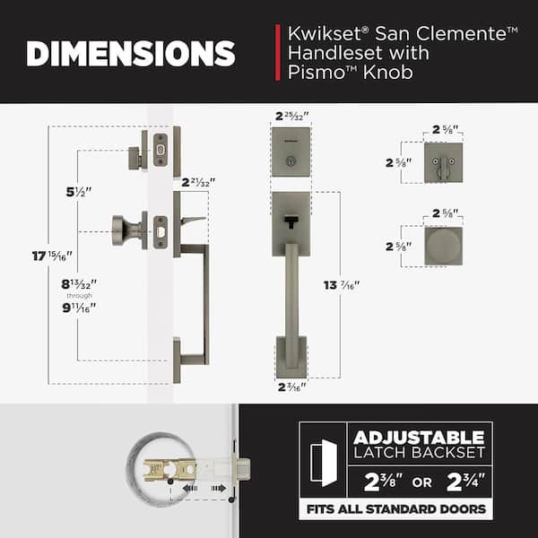 Kwikset San Clemente Gunmetal Keyed Entry Door Handleset with