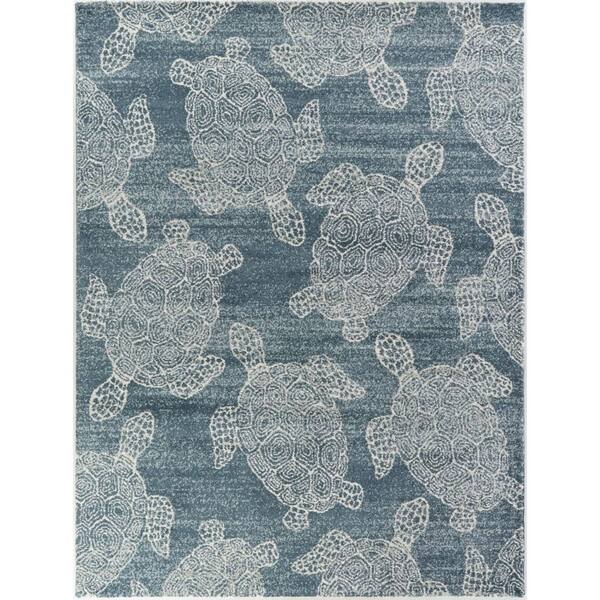 BALTA Folse Blue 5 ft. 3 in. x 7 ft. Animal Print Area Rug 3094982