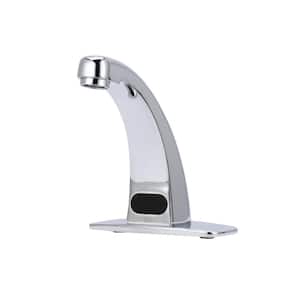 AquaSense Z6913-XL Single Hole Sensor Faucet with 1.5 gpm Aerator in Chrome and 4" Cover Plate, Temperature Mixing Valve