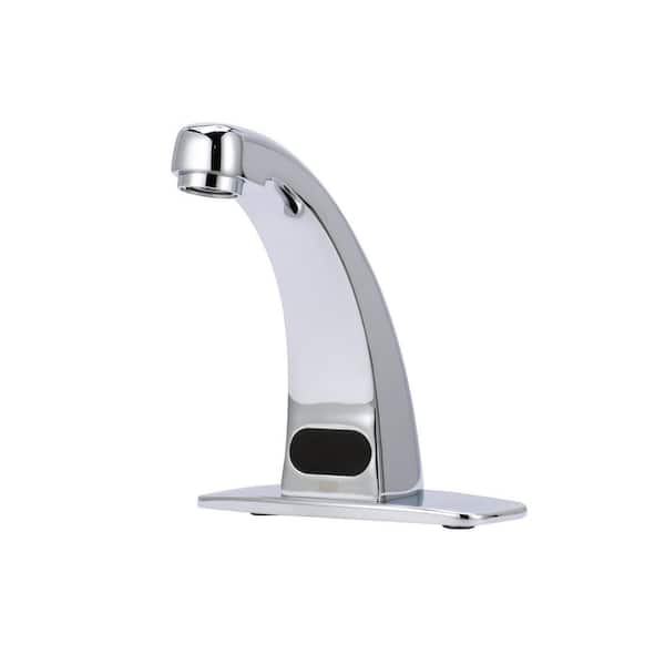 Zurn AquaSense Z6913-XL Single Hole Sensor Faucet with 1.5 gpm Aerator in Chrome and 4" Cover Plate, Temperature Mixing Valve
