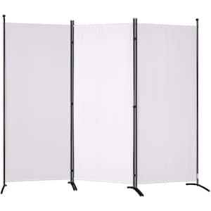 Room Divider 6.1 ft. Freestanding and Folding Privacy Screens 3 Panel for Office Bedroom Study (White)