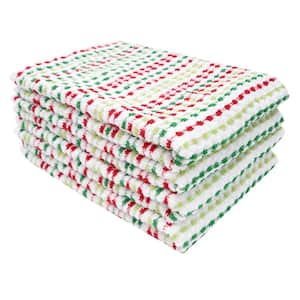 Holiday Multicolor Pebble Cotton Terry Bar Mop Kitchen Towel Set of 4