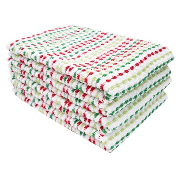 Ritz Holiday Multicolor Pebble Cotton Terry Bar Mop Kitchen Towel Set of 4