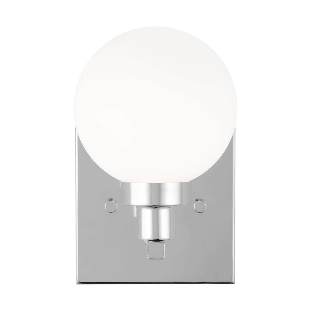 Clybourn Chrome Milk Glass Dimmable Wall Sconce