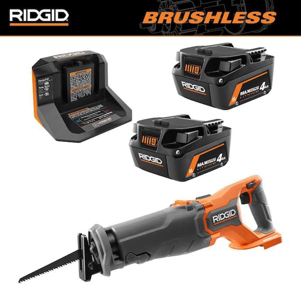 18V MAX Output Starter Kit with (2) 4.0 Ah MAX Output Batteries and Charger with 18V Brushless Reciprocating Saw