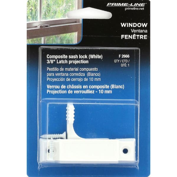 Prime-Line Cam Action Sash Lock, Vinyl Composite, White F 2666