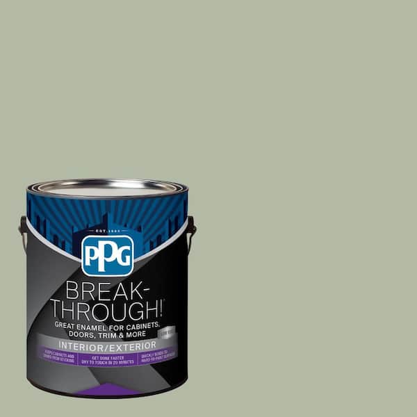 Break-Through! 1 gal. PPG1124-4 Light Sage Satin Door, Trim & Cabinet Paint