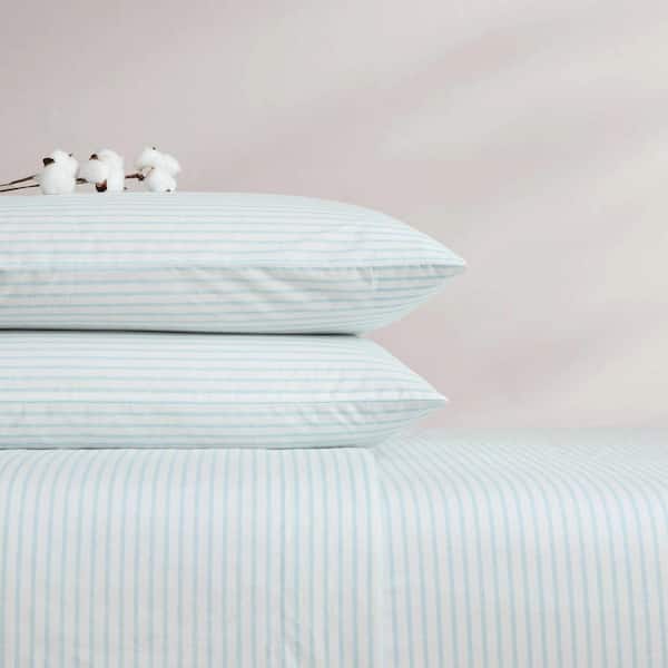 Tommy Bahama Cool Beach Stripe 4-Piece Blue 100% Cotton Queen