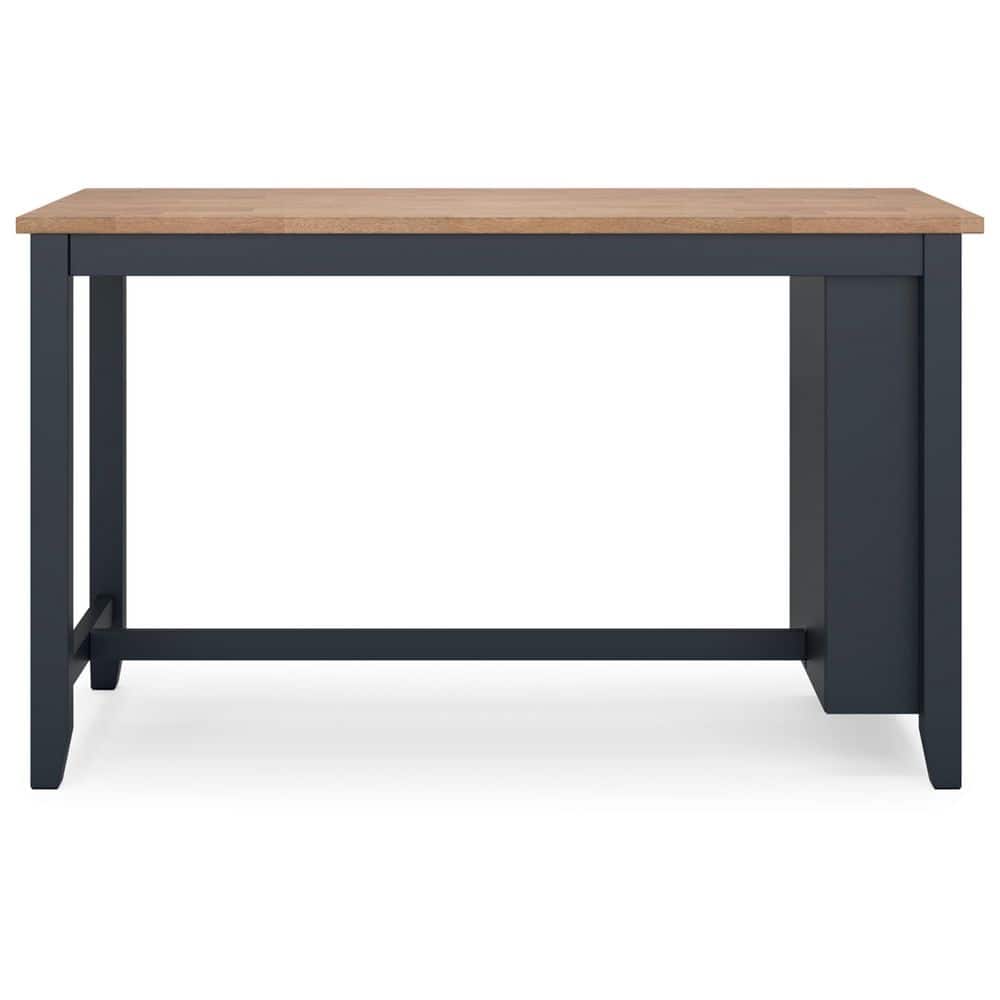 Beige and Blue Extendable Mango Wood Counter Height Dining Table