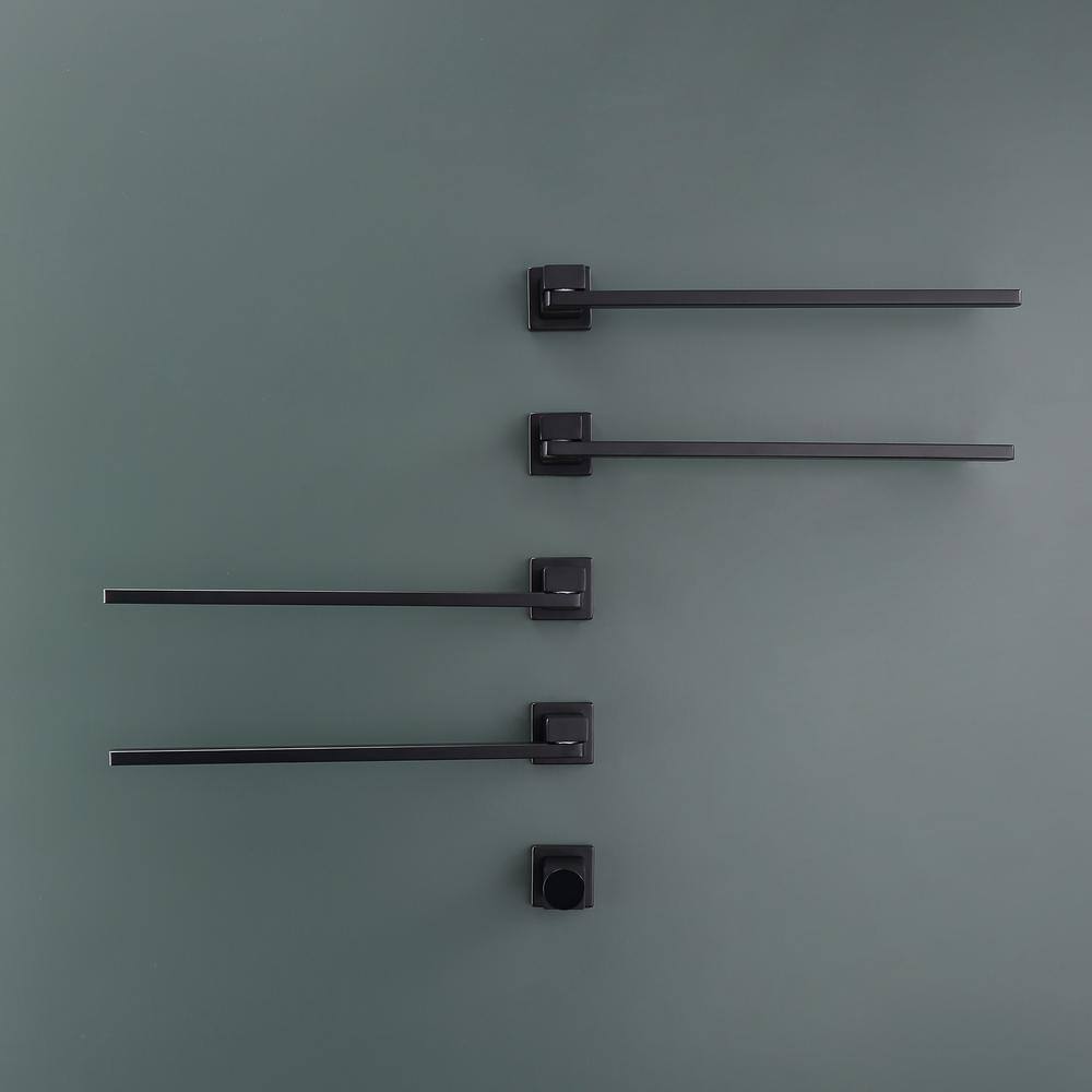 Matte Black Wall Mounted 4-Bar Towel Warmer