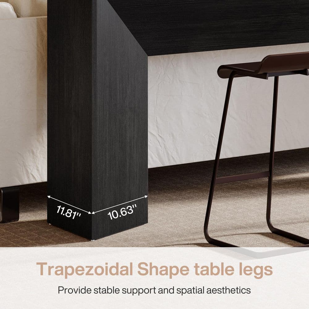 Black 63-Inch Modern Wood Console Table for Entryway