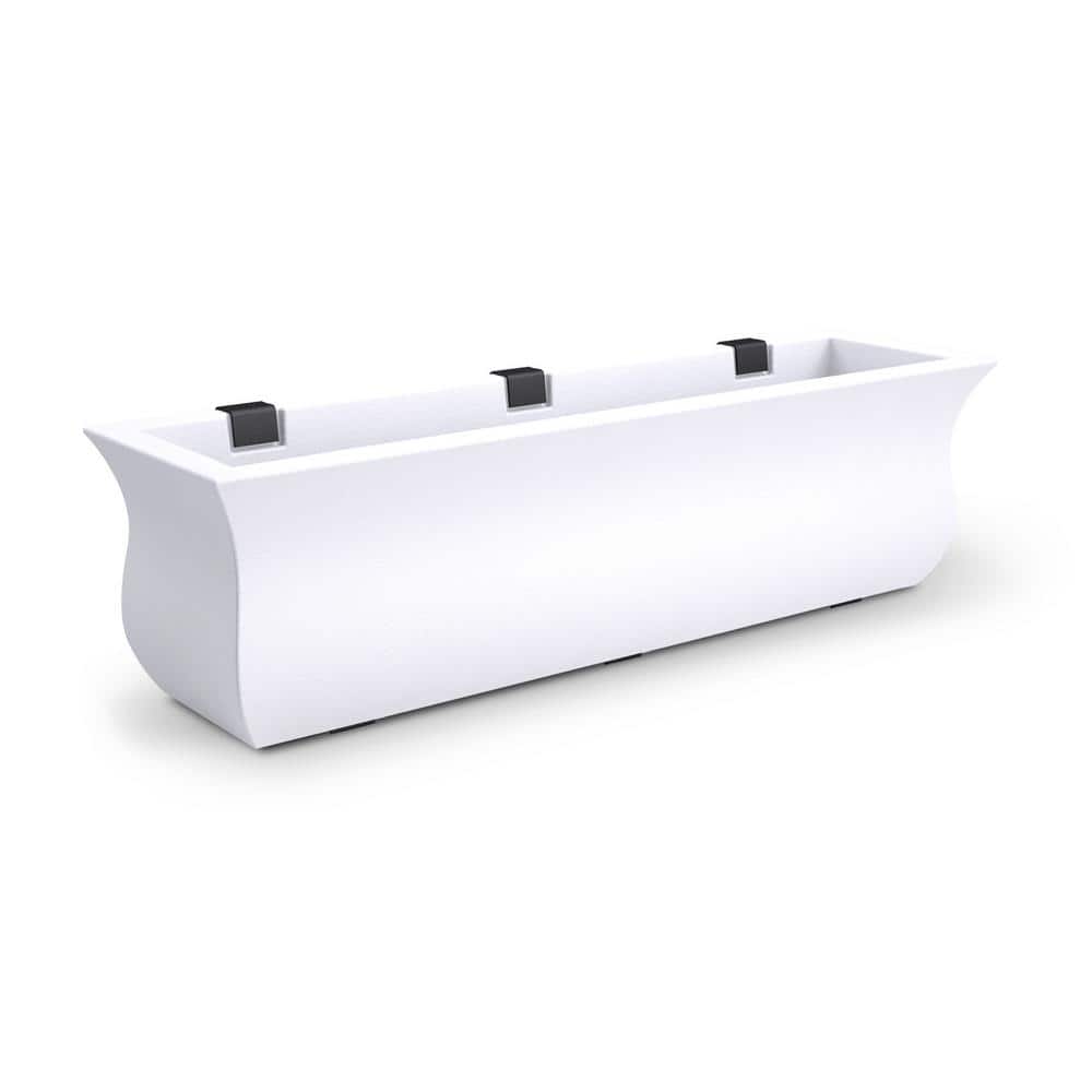 Valencia 36" White Polyethylene Self-Watering Window Box