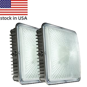 200-Watt Equivalent Integrated LED Outdoor Security Light Canopy Light and Area Light 5400 Lumens 5500k (2-Pack)