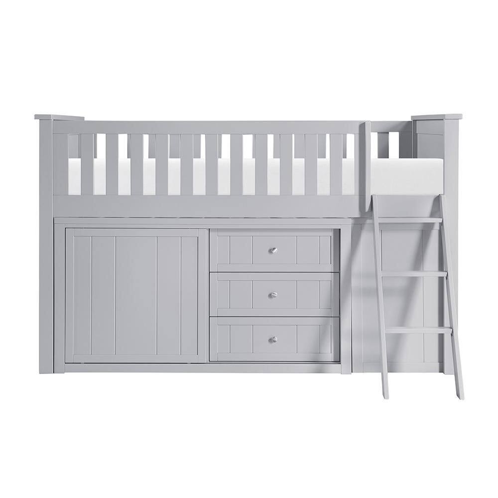 Darwan Gray Low Loft Bunk Bed with Bookcase and 2 Dressers price history on PriceWatchPro