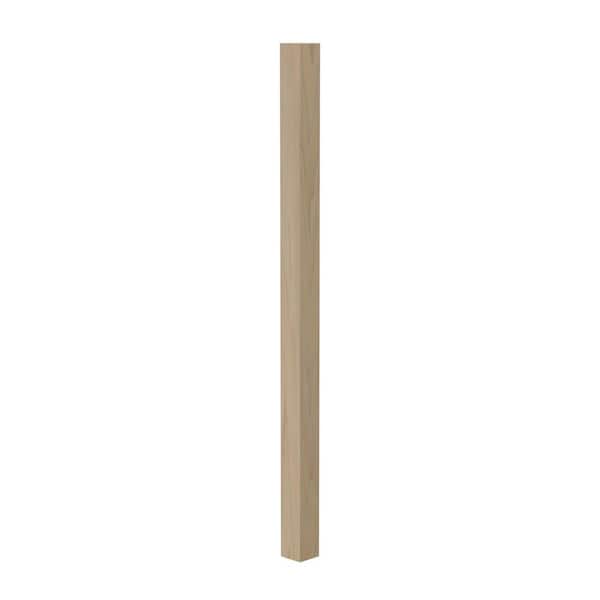 Stair Parts 4001 66 in. x 3-1/2 in. Unfinished Poplar Square Craftsman Landing Newel Post for Stair Remodel