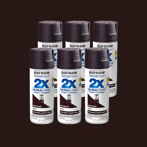 12 oz. Satin Dark Walnut General Purpose Spray Paint (6-Pack)