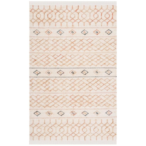 Natural Fiber Beige/Ivory 8 ft. x 10 ft. Geometric Woven Area Rug