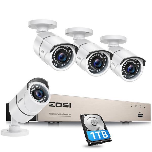 1080p 4 Channel DVR Security CCTV Kit with 4 x 1080p Cameras Night Vision 