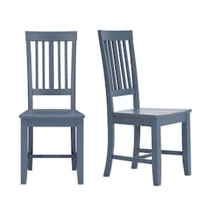 Scottsbury Steel Blue Wood Dining Chair with Slat Back (Set of 2) (16.7 in. W x 38.7 in. H)
