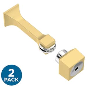 Franklin Brass Classic Edge 3 in. (76 mm) Magnetic Door Stop in Brushed Brass (2-Pack)