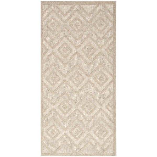 Versatile Cream 2 ft. x 4 ft. Diamond Contemporary Indoor Area Rug