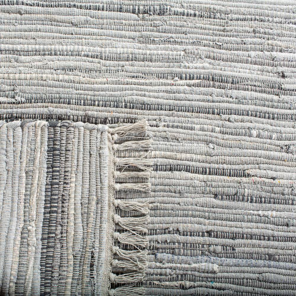 Hand-Woven Gray Cotton 4' x 4' Square Flatweave Area Rug