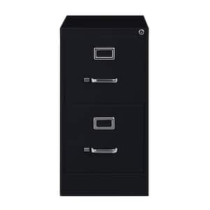 22 in. Deep Black Commercial Metal Vertical File Cabinet with 2-Drawers