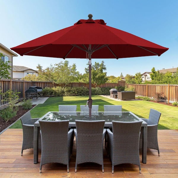 11' red patio umbrella 11' MARKET UMBRELLA, JOCKEY RED