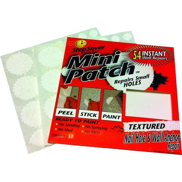 StepSaver 1-1/2 in. x 1-1/2 in. and 1/2 in. x 1/2 in. Mini Patch Self Adhesive Pre-Textured Wall 54 Repair Patch Kit (100-Pack)