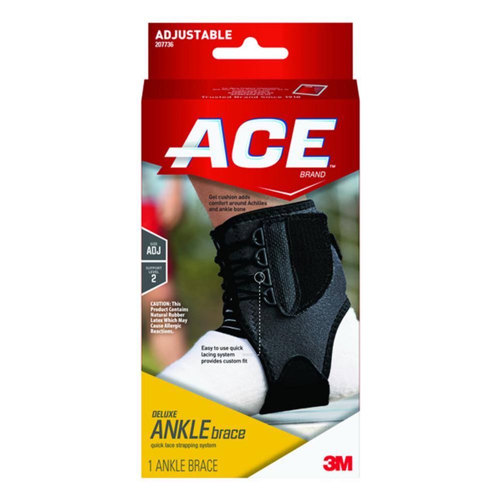 UPC 051131203877 product image for 1-Size Adjustable Deluxe Ankle Brace in Black | upcitemdb.com