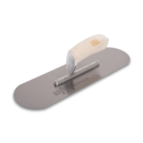 MARSHALLTOWN 12 in. x 3 1/2 in. Pool Trowel - Curved Wood Handle