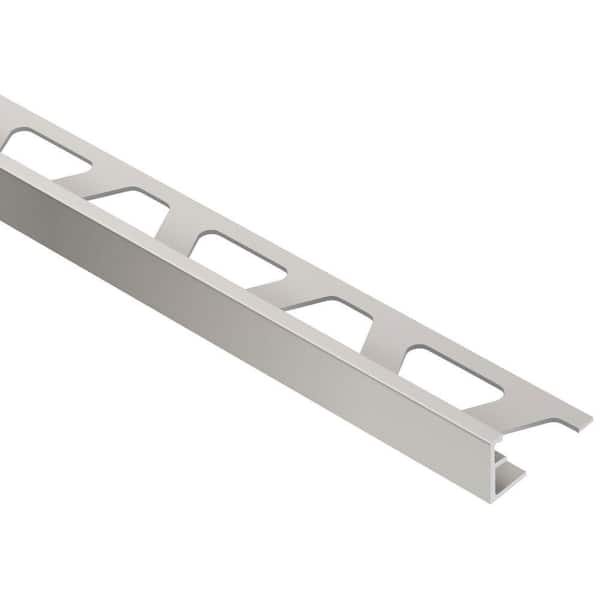 Schluter Schiene Satin Nickel Anodized Aluminum 3/8 in. x 8 ft. 2-1/2 in. Metal Tile Edging Trim