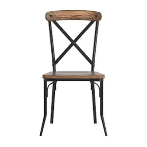 Brown X-Cross Back Dining Chairs (Set Of 2)