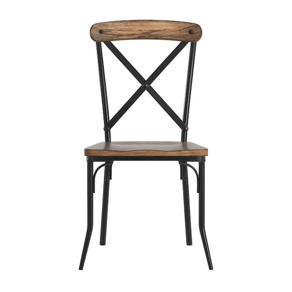 HomeSullivan Brown X-Cross Back Dining Chairs (Set Of 2)