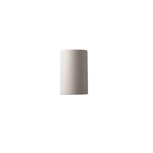 Ambiance 1-Light Small ADA Cylinder Bisque Ceramic Wall Sconce