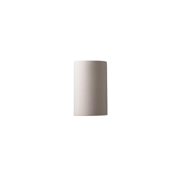 Ambiance 1-Light Small ADA Cylinder Bisque Ceramic Wall Sconce