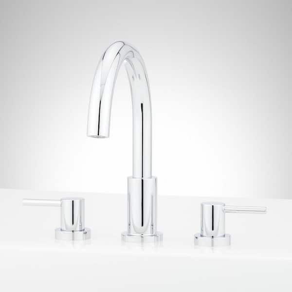 SIGNATURE HARDWARE Lexia 2-Handle Deck Mount Roman Tub Faucet in Chrome