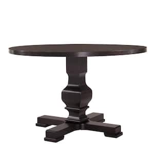 Carson 47 in. Espresso Round Pedestal Dining Table