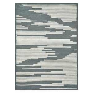Chicago 5 ft. X 8 ft. Blue Geometric Area Rug