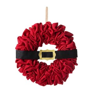 18 in. D Christmas Red With Belt Fabric Wreath