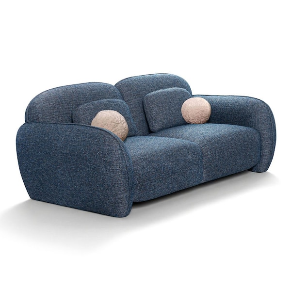 Furniture of America Saylor 2-Piece Modern Denim Blue Chenille
