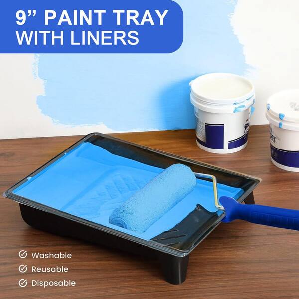 17 Piece Paint Roller Kit With Extension Pole - Complete House Painting Set