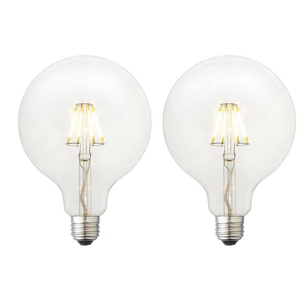 Archipelago 40W Equivalent Soft White G40 Clear Lens Nostalgic Globe Dimmable LED Light Bulb (2-Pack)