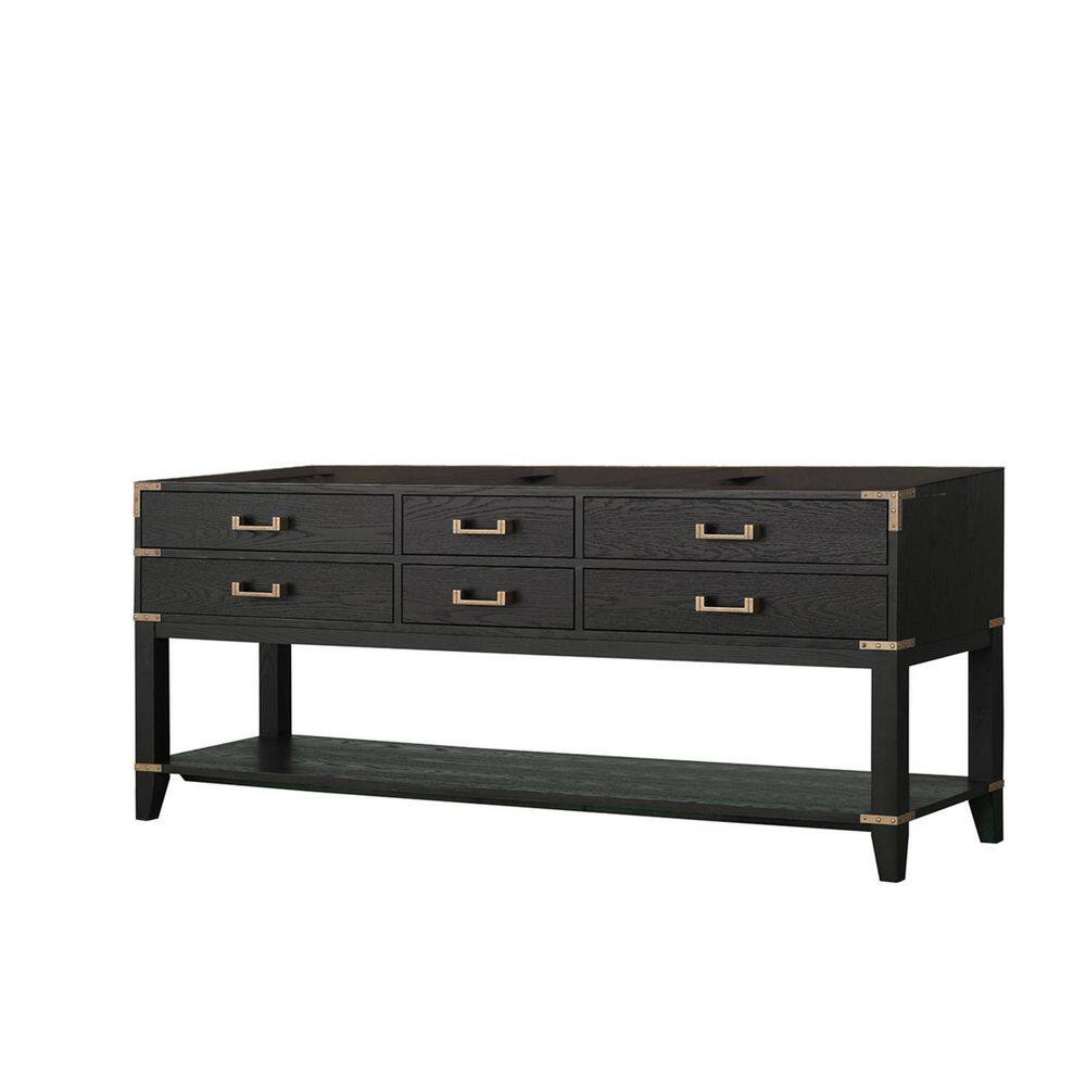 Irvington 80 in. W x 22 in. D Double Bath Vanity Cabinet without Top in Black Oak Double Assembled price history on PriceWatchPro